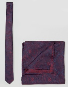 Набор из галстука и платка для нагрудного кармана ASOS - Фиолетовый