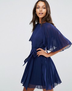 Плиссированное платье мини ASOS - Темно-синий