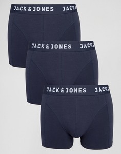Набор из 3 боксеров-брифов с контрастным поясом Jack &amp; Jones - Черный