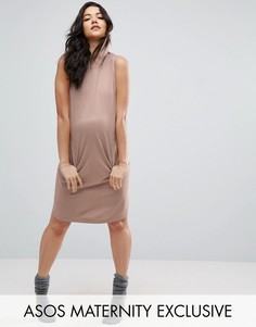 Трикотажное платье с капюшоном для дома ASOS Maternity - Розовый