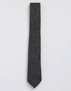 Фактурный узкий галстук в крапинку ASOS - Черный