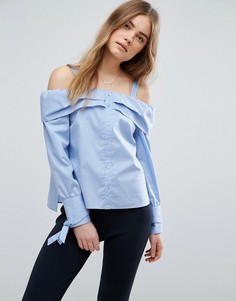 Топ с открытыми плечами ASOS - Синий