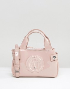 Розоватая лакированная сумка Armani Jeans - Бежевый