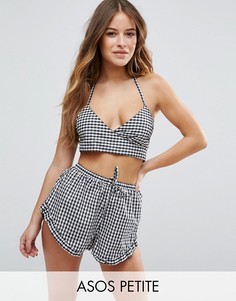 Комбинируемый пляжный топ в клеточку ASOS PETITE - Мульти