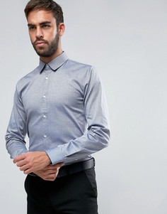 Рубашка узкого кроя из эластичной ткани в крапинку HUGO by Hugo Boss Efin - Темно-синий