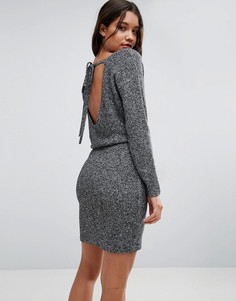 Платье-джемпер с завязками на спине ASOS - Серый