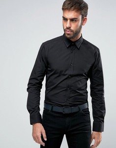 Узкая рубашка с заклепками на воротнике HUGO by Hugo Boss Elisha - Черный