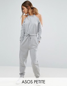 Трикотажный комбинезон с открытыми плечами ASOS PETITE - Серый