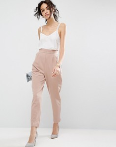Суженные книзу брюки с завышенной талией ASOS - Stone