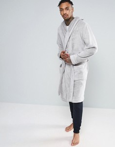 Серый флисовый халат с капюшоном ASOS - Серый
