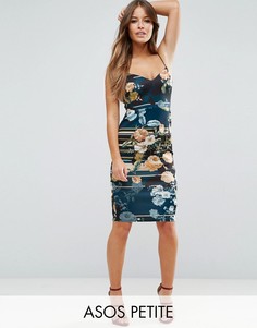 Платье-футляр миди с цветочным принтом ASOS PETITE - Мульти