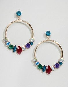 Серьги-кольца с камнями ASOS - Мульти
