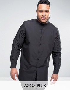 Черная длинная рубашка с воротником на пуговицах ASOS PLUS - Черный