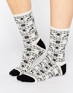 Новогодние носки с оленями Vans - Мульти
