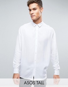 Белая oversize-рубашка из вискозы ASOS TALL - Белый