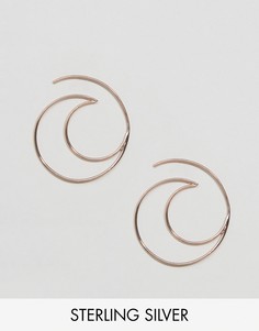 Серьги-кольца из позолоченного серебра ASOS - Серебряный