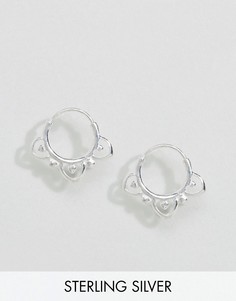 Серебряные серьги-кольца диаметром 8 мм с отделкой ASOS - Серебряный