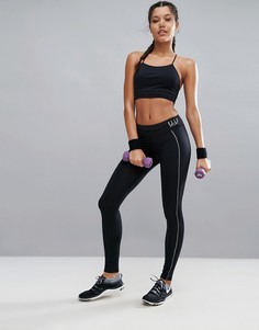 Спортивные леггинсы со светоотражающей лентой Elle Sport - Черный