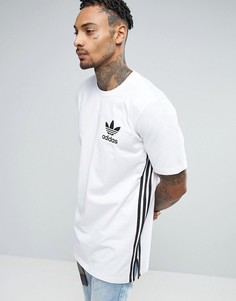 Белая длинная футболка adidas Originals BK7592 - Белый