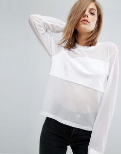 Сетчатый топ со вставкой Dr Denim - Белый