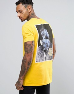 Длинная футболка с фотографическим принтом сзади ASOS - Желтый