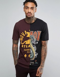 Футболка с двумя разными принтами ASOS - Черный