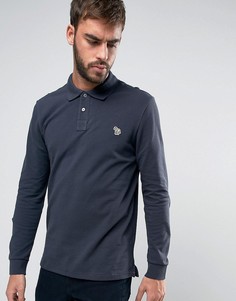 Темно-серая футболка-поло с длинными рукавами и логотипом PS by Paul Smith - Серый