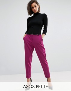Брюки-сигареты с ремнем ASOS PETITE - Розовый