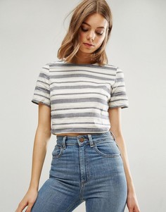Топ в полоску с короткими рукавами Glamorous - Мульти