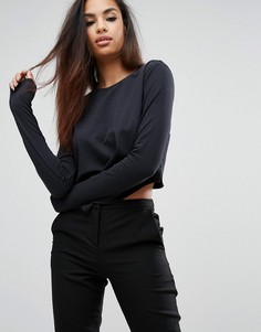 Футболка с заниженным краем Kendall + Kylie - Черный