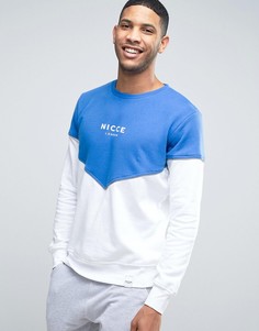 Свитер со вставкой в форме шеврона Nicce - Синий