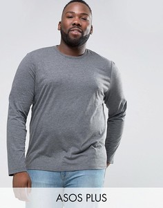 Лонгслив с круглым вырезом ASOS PLUS - Серый