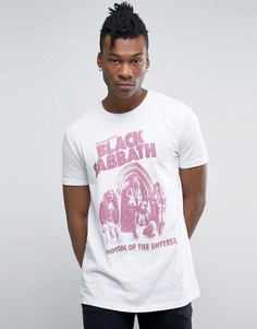 Черная длинная футболка Black Sabbath ASOS - Белый