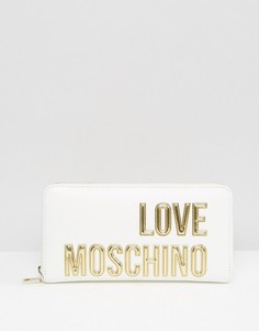 Кошелек с большим логотипом Love Moschino - Белый