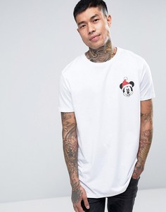 Длинная новогодняя футболка ASOS Mickey Mouse - Белый