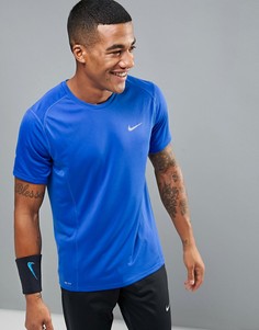 Синяя футболка Nike Running Dri-FIT Miler 683527-480 - Синий