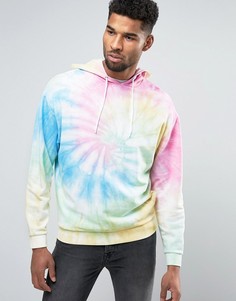 Свободное худи с принтом тай-дай ASOS - Мульти