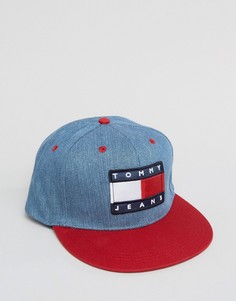 Голубая джинсовая кепка в стиле 90‑х Tommy Jeans - Синий