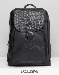 Черный кожаный рюкзак с заклепками Reclaimed Vintage - Черный