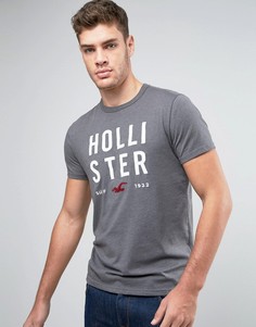 Серая футболка с логотипом Hollister - Серый