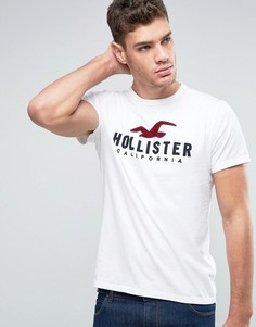 Белая футболка с логотипом Hollister - Белый