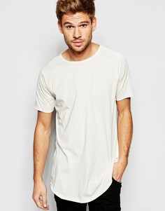 Удлиненная футболка с необработанными краями Esprit - Белый