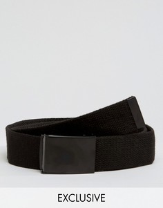 Черный тканый ремень с пряжкой-клипсой Reclaimed Vintage - Черный