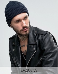 Темно-синяя шапочка-бини в рыбацком стиле Reclaimed Vintage - Темно-синий