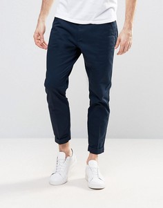 Суженные книзу чиносы с отворотами Dr Denim - Темно-синий