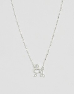 Ожерелье ограниченной серии с подвеской-пуделем - Серебряный Asos