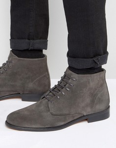 Замшевые ботинки на шнуровке Walk London - Серый
