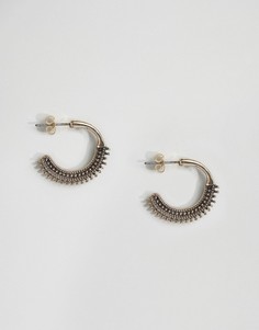 Серьги-кольца ограниченной серии с узором - Золотой Asos