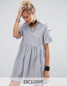 Платье с завязками на рукавах Milk It Vintage - Синий