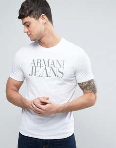 Белая футболка стандартного кроя с логотипом Armani Jeans - Белый